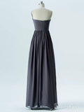 Strapless Sweetheart Neck Dark Grey Chiffon Empire Cheap Bridesmaid Dresses APD2865-SheerGirl