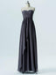 Strapless Sweetheart Neck Dark Grey Chiffon Empire Cheap Bridesmaid Dresses APD2865