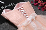 Strapless Sweetheart Neck Homecoming Dress Blush Pink Tulle Short Prom Dresses apd2485-SheerGirl