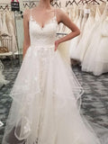 Summer Maternity Beach Wedding Dresses Lace Applique Organza Cheap Wedding Dresses AWD1040-SheerGirl