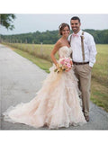 Sweetheart Blush Pink Wedding Dress Strapless Rustic Wedding Dress apd1797-SheerGirl