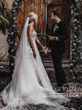 Sweetheart Neck Boho Wedding Dresses Appliqued Wedding Gowns AWD1325-SheerGirl