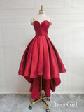 Sweetheart Neck Burgundy High Low Prom Dresses Sweet 16 with Corset Back ARD1076-SheerGirl