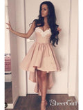 Sweetheart Neck High Low Homecoming Dresses Lace Tea Length Prom Party Dresses ARD1010-SheerGirl