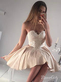 Sweetheart Neck Nude Homecoming Dresses Short Prom Dresses APD2745-SheerGirl