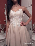 Sweetheart Neck Nude Homecoming Dresses Short Prom Dresses APD2745-SheerGirl