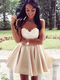 Sweetheart Neck Nude Homecoming Dresses Short Prom Dresses APD2745-SheerGirl