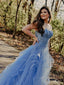 Sweetheart Neck Sky Blue Prom Dresses Layered Junior Prom Dress ARD2232