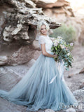 Three Piece Ombre Beach Wedding Dresses with Lace Crop Top AWD1444-SheerGirl