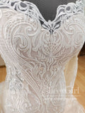 Trumpet/Mermaid Long Sleeves Lace Wedding Dresses Illustion Neck Rustic Wedding Dress AWD1764-SheerGirl