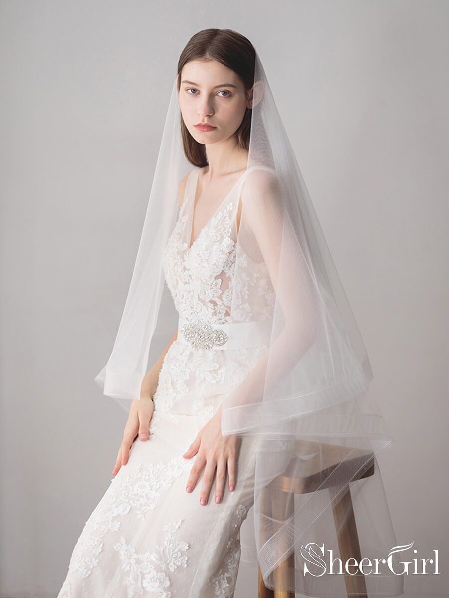 Ivory Tulle Wedding Veils Bridal Cathedral Veil ACC1045 – SheerGirl