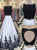 Two Piece A-line Beaded Prom Dresses With Lace Applique ARD2305-SheerGirl