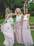 Two Piece Bridesmaid Dresses Tulle Simple Cheap Long Bridesmaid Dresses ARD1195-SheerGirl