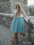 Two Piece Homecoming Dresses See Through Long Sleeve Lace Homecoming Dress ARD1434-SheerGirl