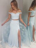 Two Piece Off The Shoulder Prom Dresses With Slit ARD2150-SheerGirl