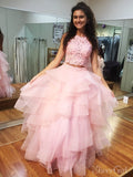 Two Piece Pink Prom Dresses for Teens Layered Skirt Prom Dress ARD2234-SheerGirl