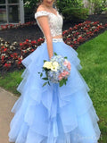 Two Piece Sky Blue Ball Gown Prom Dresses Sweet 16 Quinceanera Dress ARD2231-SheerGirl