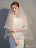 Two Tier Ivory Short Wedding Veils ACC1063-SheerGirl