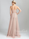 Unlined Bodice Sweetheart Neckline Prom Gown Lace Applique A-Line Sparkly Tulle Prom Dress ARD2585-SheerGirl