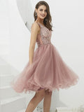 V-neck Tulle with Beaded Short Homecoming Dresses HW1002-SheerGirl