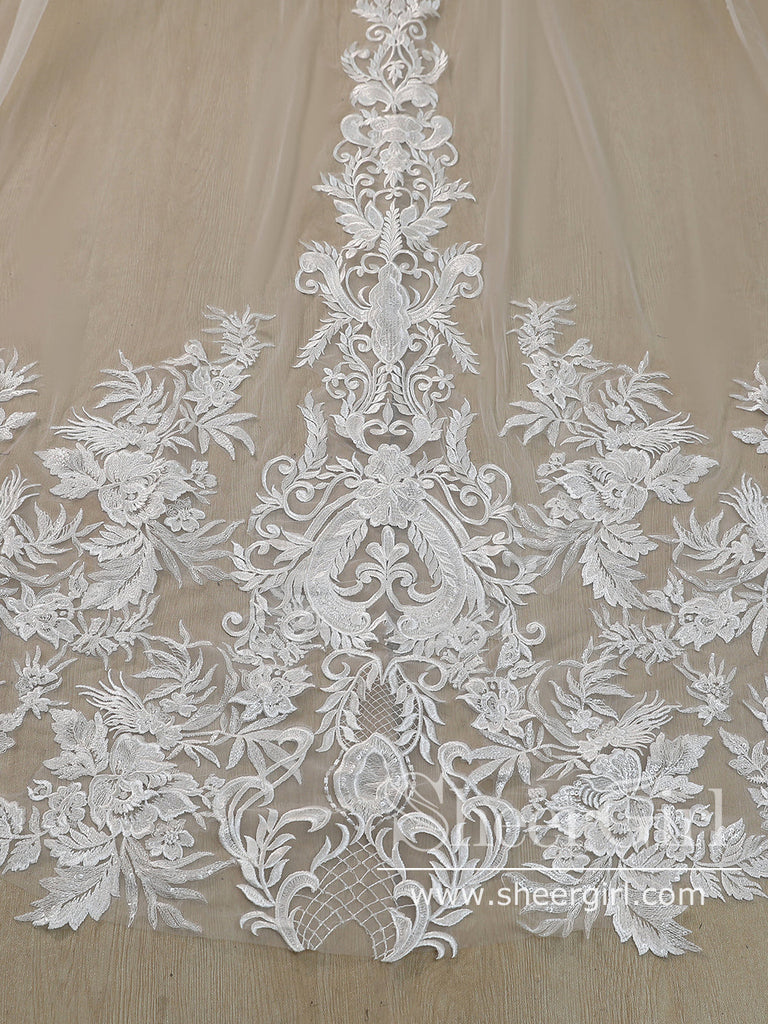 Floral Lace Edged Cathedral Veil Black Bridal Veil Wedding Veil ACC118 –  SheerGirl