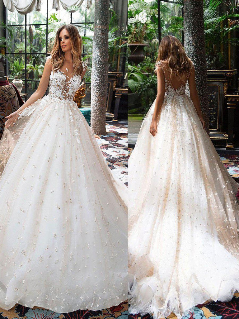 Appliques Elegant Wedding Dresses for Girls Baby Lace Princess