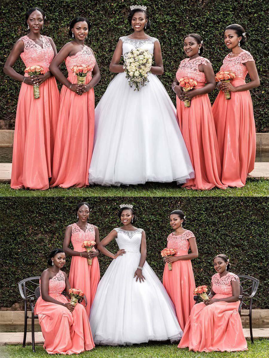 Watermelon Colored Bridesmaid Dresses