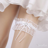 White Lace Wedding Garters With Bow ACC1015-SheerGirl