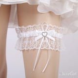 White Lace Wedding Garters With Bow ACC1015-SheerGirl